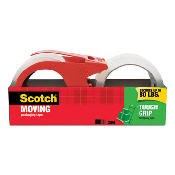 Scotch® Tough Grip Moving Packaging Tape With Dispenser, 3" Core, 1.88" X 38.2 Yds, Clear, 2-pack freeshipping - TVN Wholesale